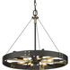 Vaughn 6 Light 23 inch Natural Black Pendant Ceiling Light in Aged Brass, Medium